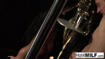 Preview 2 of Cops Outdor Immigrant - Busty brunette twin strippers double team their favorite client