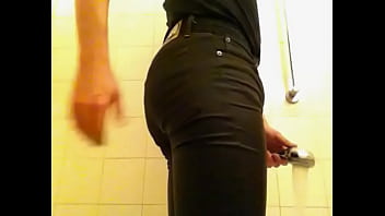 Preview 1 of Dec D - Shower in skinny black Cheap Monday - getting hart in wet tight jeans