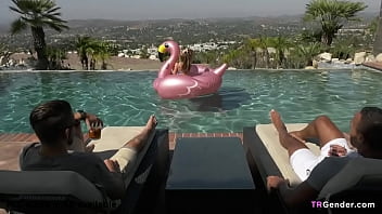 Preview 1 of Elsa Jeen Porn - Huge Trans Pool Party