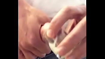 Preview 4 of Grandma Grandpa Japanese - Horny soloboy captures his cumshot in shot glass