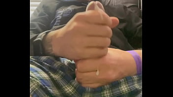 Preview 4 of Wc Spy Ita - Making 8 inch cock cum with 2 hands
