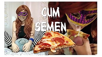 Preview 4 of Suck My Brother Small Cock - Me gusta la pizza con semen