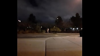 Preview 3 of Two Man One Girl Fuking - Streaking a street under a full moon