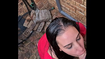 Preview 4 of Desil Ady Xxxx - Slutty girl gets a piss facial and gives a blowjob in the alley
