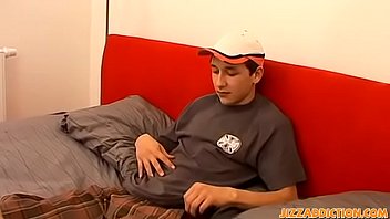 Preview 1 of Japanes Tricked Mom - Skinny twink Marek jerks off big cock after fleshlight play