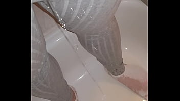Preview 3 of Sock Dik - Wetting yoga pants and socks