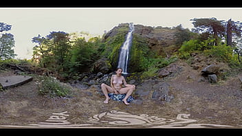 Preview 3 of Snow Sax Xxx - Watch hottie brunette Calliope masturbating at the waterfall