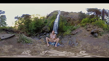 Preview 4 of Snow Sax Xxx - Watch hottie brunette Calliope masturbating at the waterfall