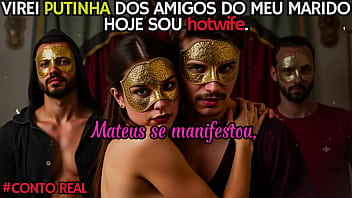 Preview 4 of 90 Softcore Tv - VIREI PUTINHA DOS AMIGOS DO MEU MARIDO - Contos reais - Imagens e voz gerados sinteticamente.