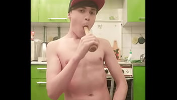Preview 2 of Brazzers Teachers Sex - Skinny teen boy,  femboy masturbates and sucks,  rides a dildo,  cums abundantly