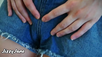 Preview 4 of Arab Sex Muslim Girl Video - Cumming in Her Sexy Panty and Denim Shorts - Step Sister Cum in Panties