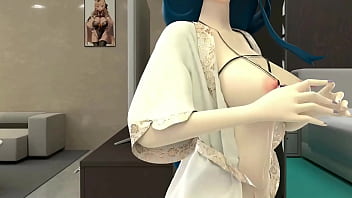 Preview 2 of Fake Big Boos - Shogun Raiden Dancing Hentai Genshin Impact Blue Hair (CLIP)