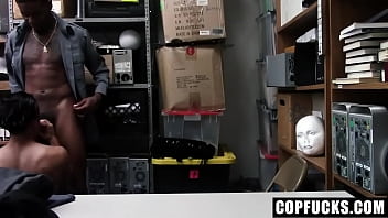 Preview 2 of Fish Tim Gril - Latino Perp Interrogated and Barebacked in the Backroom by the Loss Prevention Officer - Armond Rizzo