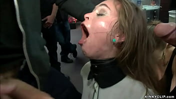 Preview 1 of Sleeping Bonar - Tiny slut throat banged in public