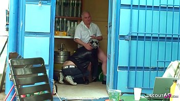 Preview 2 of Hot Dipa - Old Ugly Guy Seduce Homeless Young Girl to scandal Public Sex for eat