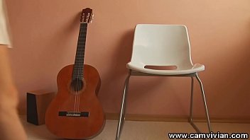 Preview 1 of Busty Fuck Dog Ania - Playing guitar in a mini dress