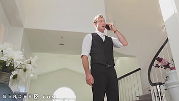 Preview 1 of Forced Hand Job - GenderX - Chanel Santini Ass Fucked By Her Bodyguard