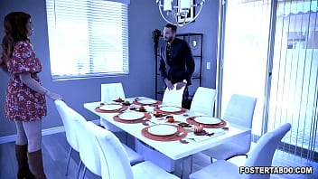 Preview 1 of Arianna Harvey - Rude and ungrateful foster Aria Carson tied up and placed on a table like a turkey by her parents Lauren Phillips and Quinton James!