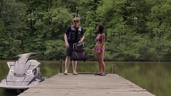 Preview 1 of Fingering Girl Standing Up - Freshwater: Sexy Bikini Girl (Forwards &amp_ Backwards) HD