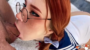 Preview 3 of Shot Xxx Videos - Horny girl in Sailor Moon Cosplay Passionately Deep Sucks Cock to Cum On Face