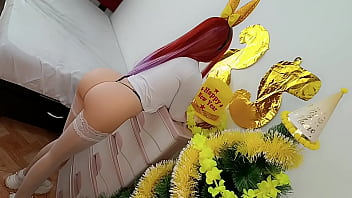 Preview 2 of Wtrbxyxaw - Happy and prosperous NEW YEAR. My HOT and desirable VIRGIN stepdaughter showed me the thong she was wearing at the evening toast and upon seeing her Perfect ASS and wet pink PUSSY my huge BBC COCK began to fuck her again and again until the CUMSHOT