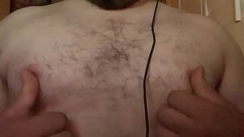 Preview 1 of Lexi Strip Poker Hd - Chubby Beared guy with puffy male pink nipples