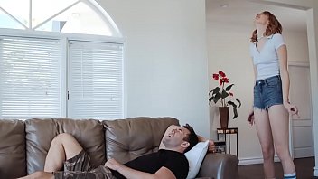Preview 1 of America Www Xxx - Tall girl Lena Anderson rides a big cock in reverse cowgirl