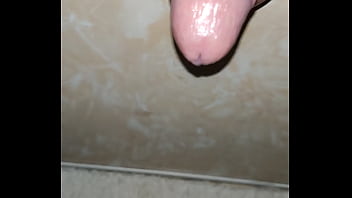 Preview 2 of Brit Lee - Milking a prostate Dildo in the bathroom