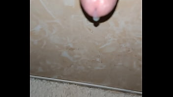 Preview 4 of Brit Lee - Milking a prostate Dildo in the bathroom