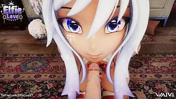 Preview 3 of Christy Mack - Hentai Vtuber Elfie Love gives you blow job &amp_ boob job w/ cumshot on her tits (3D / VRCHAT / MMD)