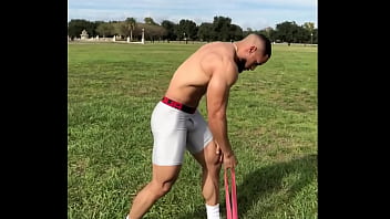 Preview 2 of School Ki Tulsi Chudai - Straight black and latin meat and sexy legs in compression lycra spandex spotted at the gym