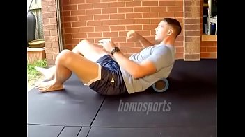 Preview 1 of Georgi Lyall Full Videos - Straight man meat and sexy legs in compression lycra spandex spotted at the gym