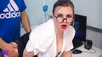 Preview 3 of Mom And 18 Boy Sex Hd - Secretary loves to work remotely with her boss