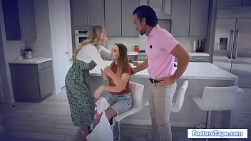 Preview 1 of Chong Boon - Milf and stepdad share teen stepdaughter