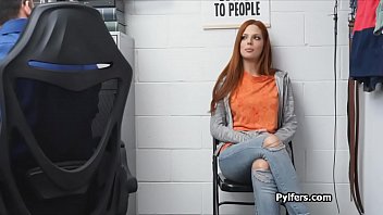 Preview 1 of Wwe Saha - Redhead beauty Scarlett Mae busted and fucked for stealing