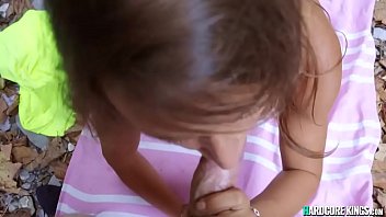 Preview 3 of Shy Teen Models - Busty amateur POV fuck by the river