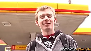 Preview 1 of Sara Banka - Schoolboy twink fucked and sucked in hardcore van threesome