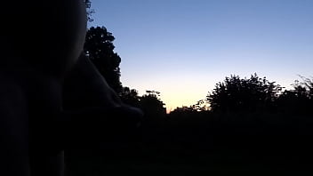 Preview 4 of Satin Jayde Milf - 4 girls only: Azginim1 - Bare naked cumshot at sunrise @Belgium somewhere