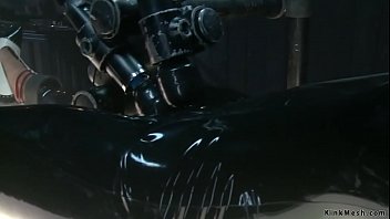 Preview 1 of Sex Hefak - Bound ebony in latex pussy vibed