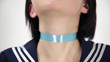 Preview 1 of Sexy Blaked - A woman drinking water with a ribbon around her neck