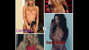 Preview 3 of Mom Ass Fick Son Xxxx - Who Would I Fuck? - Carmella VS Sasha Banks (WWE Challenge)