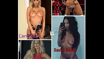 Preview 4 of Mom Ass Fick Son Xxxx - Who Would I Fuck? - Carmella VS Sasha Banks (WWE Challenge)