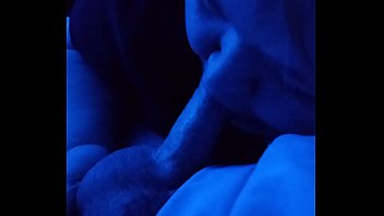Preview 3 of Family Hide Xxx - Blue light special cum gulping blowjob