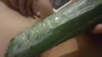 Preview 3 of Blackmail Ed - Huge cucumber ruined my pussy,  I gave it a good go :)