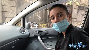 Preview 2 of Nida Ali Hijab Xxx - Stranger helps her to lift the bags in exchange of a blowjob in his car.Caught in public giving a blowjob