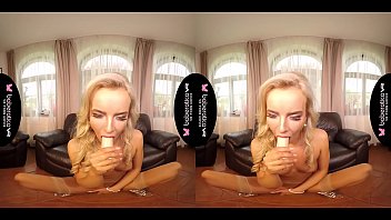Preview 1 of Voyeur Upskirt Nice Teen - Solo blonde lady,  Victoria Pure is masturbating,  in VR