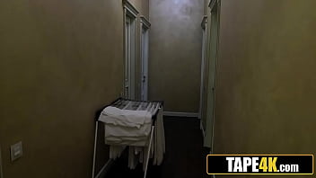 Preview 1 of Black Women White Women Sex - Sneaky Dude Catching His Ultra-Cute Teen Stepsister Watching Porn