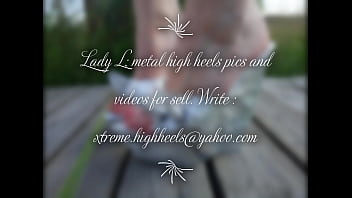 Preview 3 of Dad Bati Basi - Lady L sexy metal mules.(video short version)