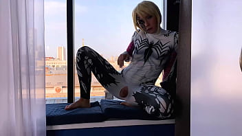 Preview 2 of Sauna Chachu - Muscular Guy Passionate Fuck and Pussy Licking Anti-Venom Cosplay Babe