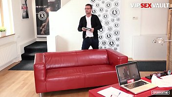 Preview 1 of Extreme Sissy Slave - VIP SEX VAULT - #Jarushka Ross #David Perry - Czech MILF Gives Titjob And Gets Hard Drilled On Casting Couch